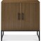 Best Choice Products 2-Door Slatted Storage Cabinet, Accent Furniture w/ Non-Scratch Foot Pads